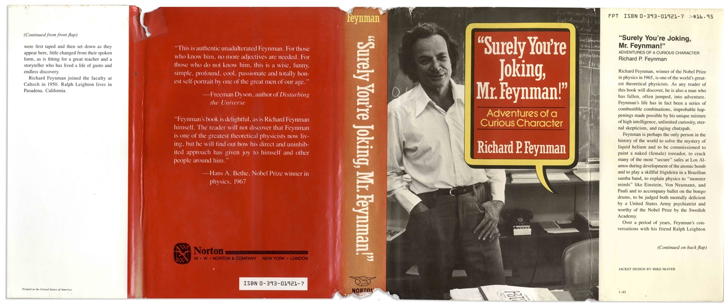 Scarce Richard Feynman Signed First Edition, First Printing of His Memoir, ''Surely You're Joking, Mr. Feynman!''